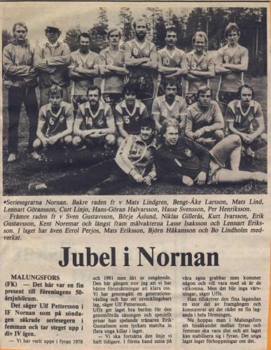 1982 IF Nornanbilder Jubel i Nornan